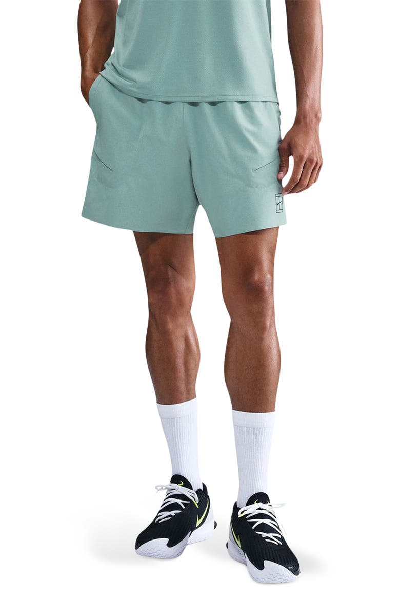 Court Dri-FIT Advantage 6-Inch Performance Shorts, Main, color, CANNON/ BLACK