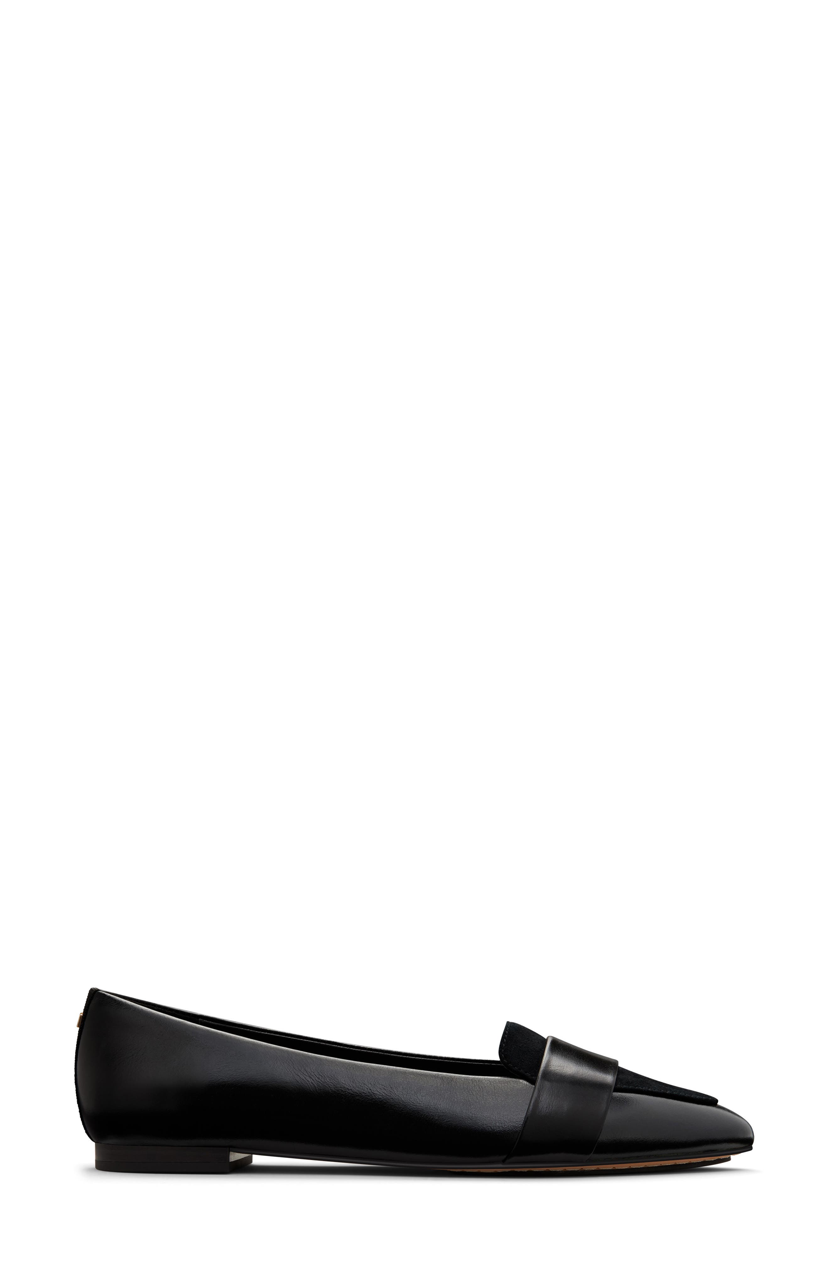 Sparrow Pointed Toe Flat, Alternate, color, LICORICE LEATHER