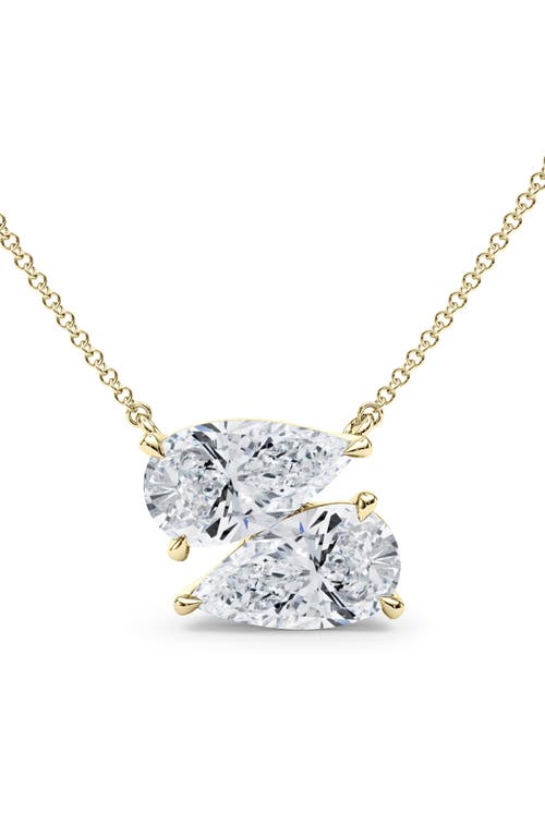 Hautecarat Lab Grown Diamond Twin Pear Cut Pendant Necklace