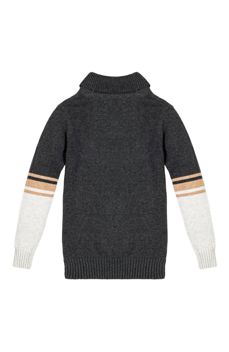 Hope & Henry Baby Boys' Organic Shawl Collar Sweater, Infant, Alternate, color, Charcoal Heather Stripes