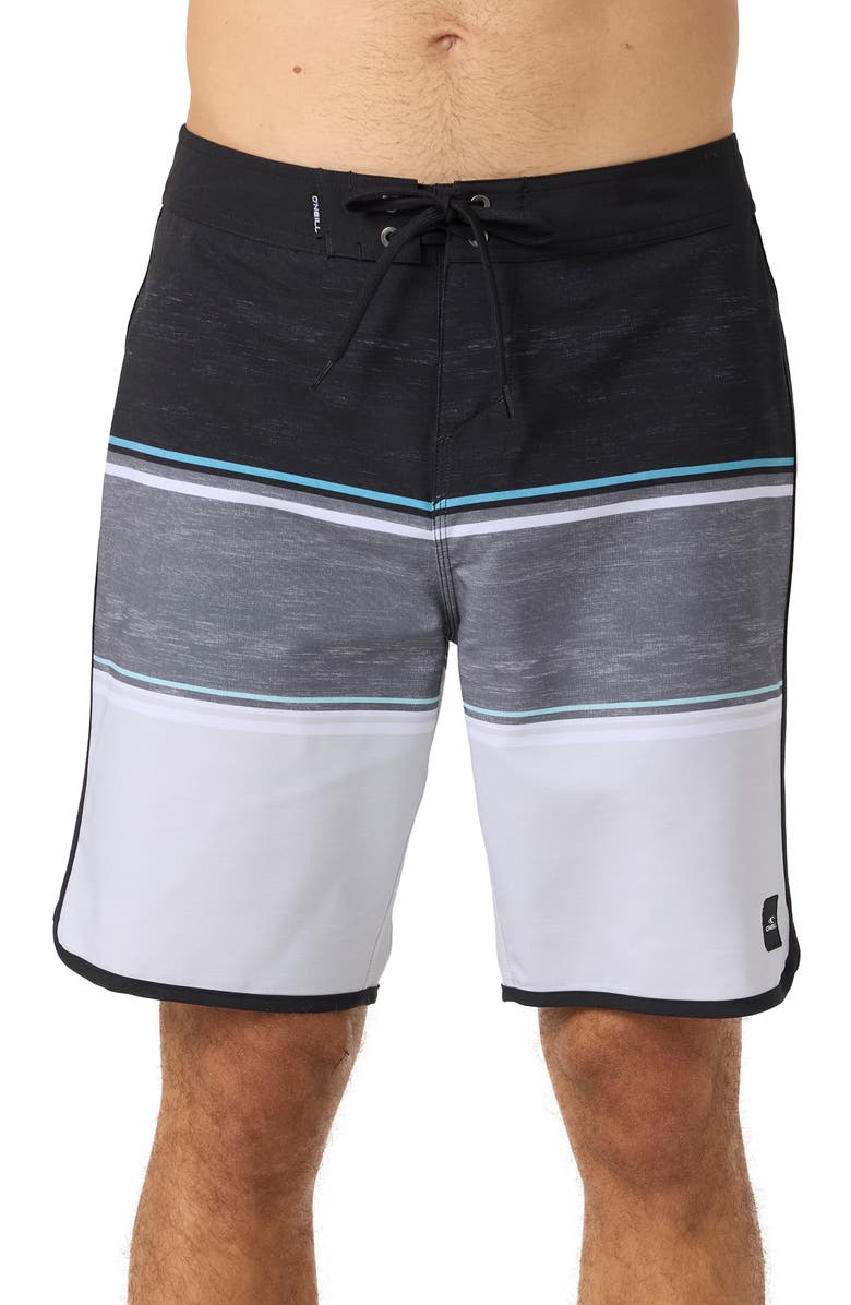 O'Neill Lennox Scallop Swim Trunks, Main, color, Black