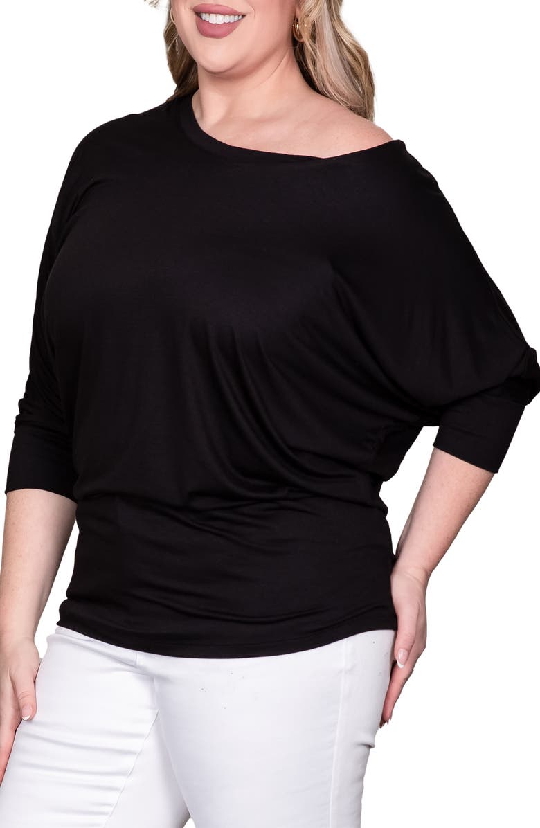 Standards & Practices Dolman Sleeve Stretch Modal Top, Alternate, color, Black