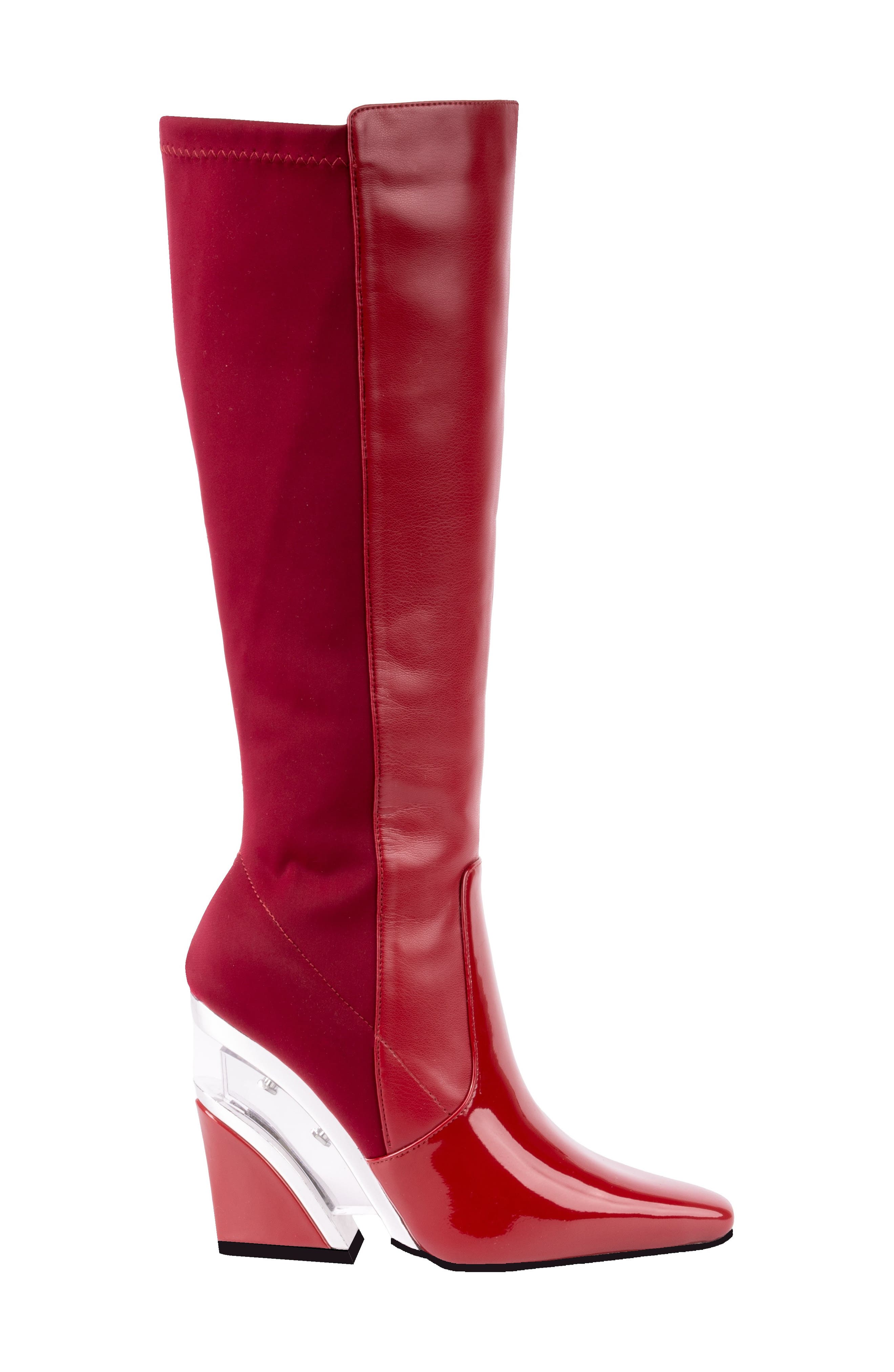 Villa Tall Boot, Alternate, color, BURGUNDY