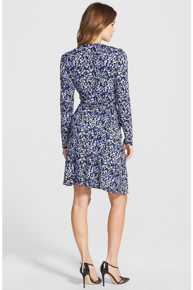 Seamed Wrap Dress, Alternate, color, BLUE ANIMAL PRINT