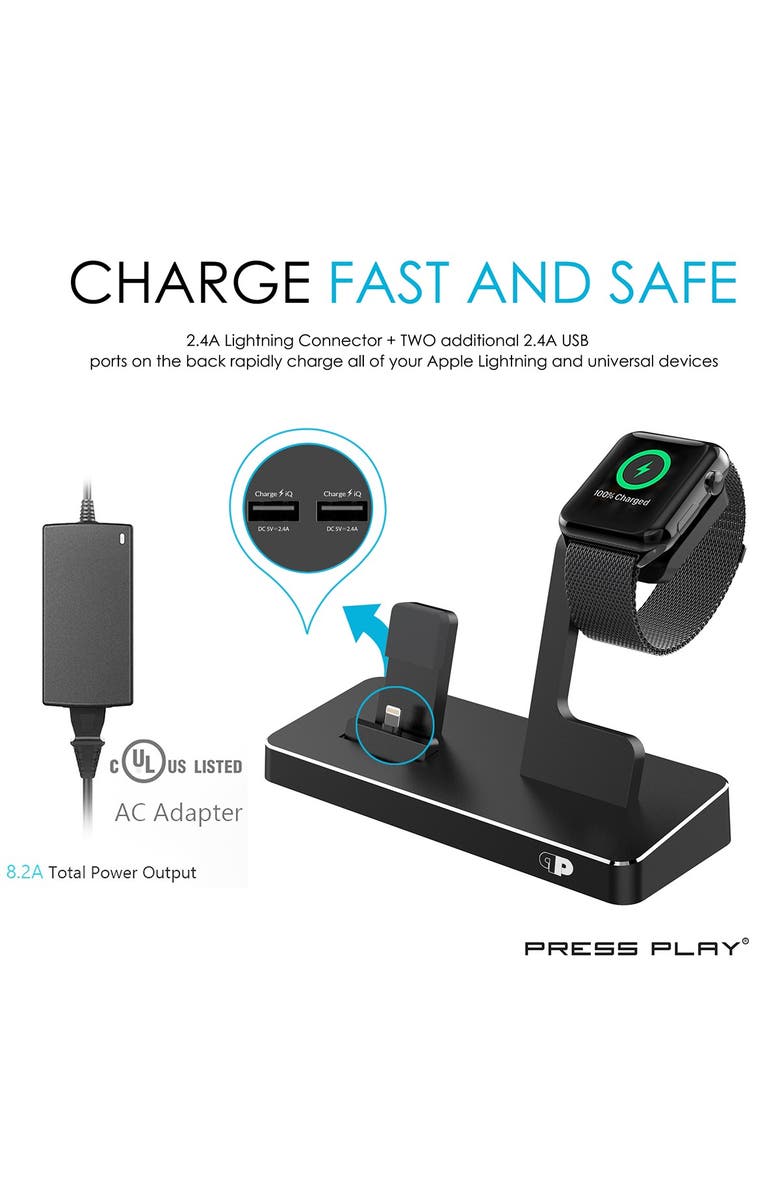 PRESS PLAY One Dock Power Station - Black, Alternate, color, 