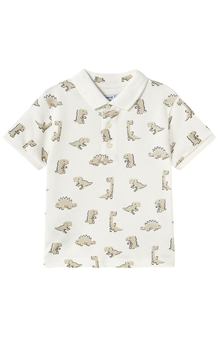 Mayoral Dinosaur Polo, Main, color, Cream