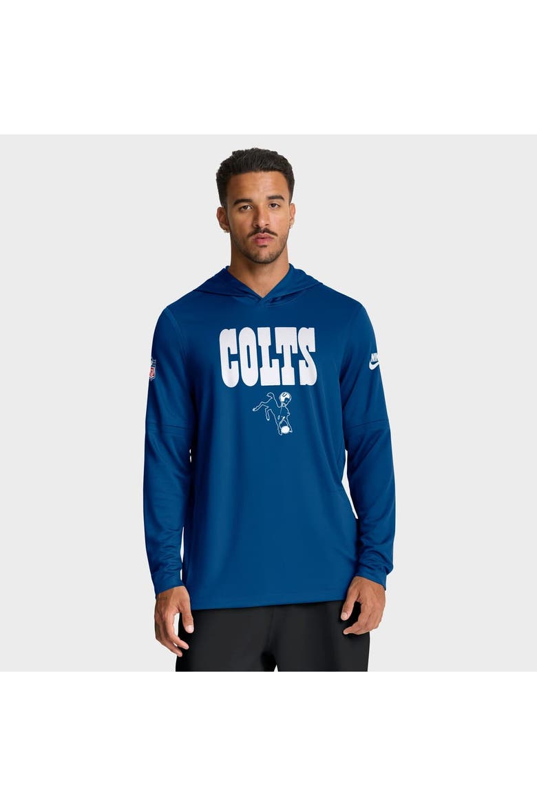 Men's Nike Royal Indianapolis Colts Alt Pack Pass Accuracy Performance Long Sleeve Hoodie T-Shirt, Main, color, Royal