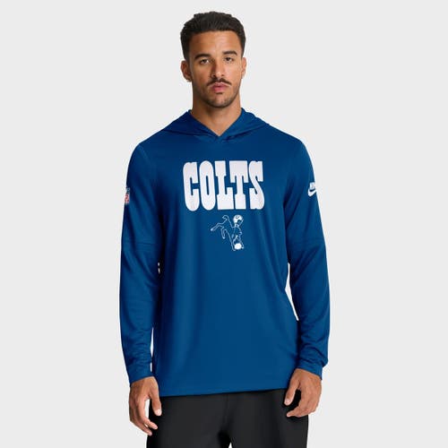 Nike Royal Indianapolis Colts Alt Pack Pass Accuracy Performance Long Sleeve Hoodie T-shirt In Blue