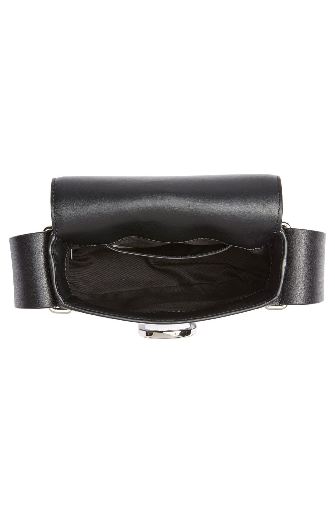 'Mini Alix' Leather Shoulder Bag, Alternate, color, BLACK