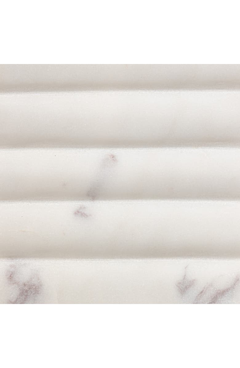 Storied Home Contemporary Carved Marble Soap Dish for Bathrooms, Alternate, color, White