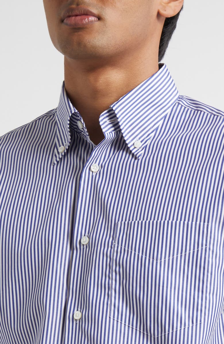 Ralph Lauren Purple Label Cameron Stripe Cotton Button-Down Shirt, Alternate, color, Blue/ White