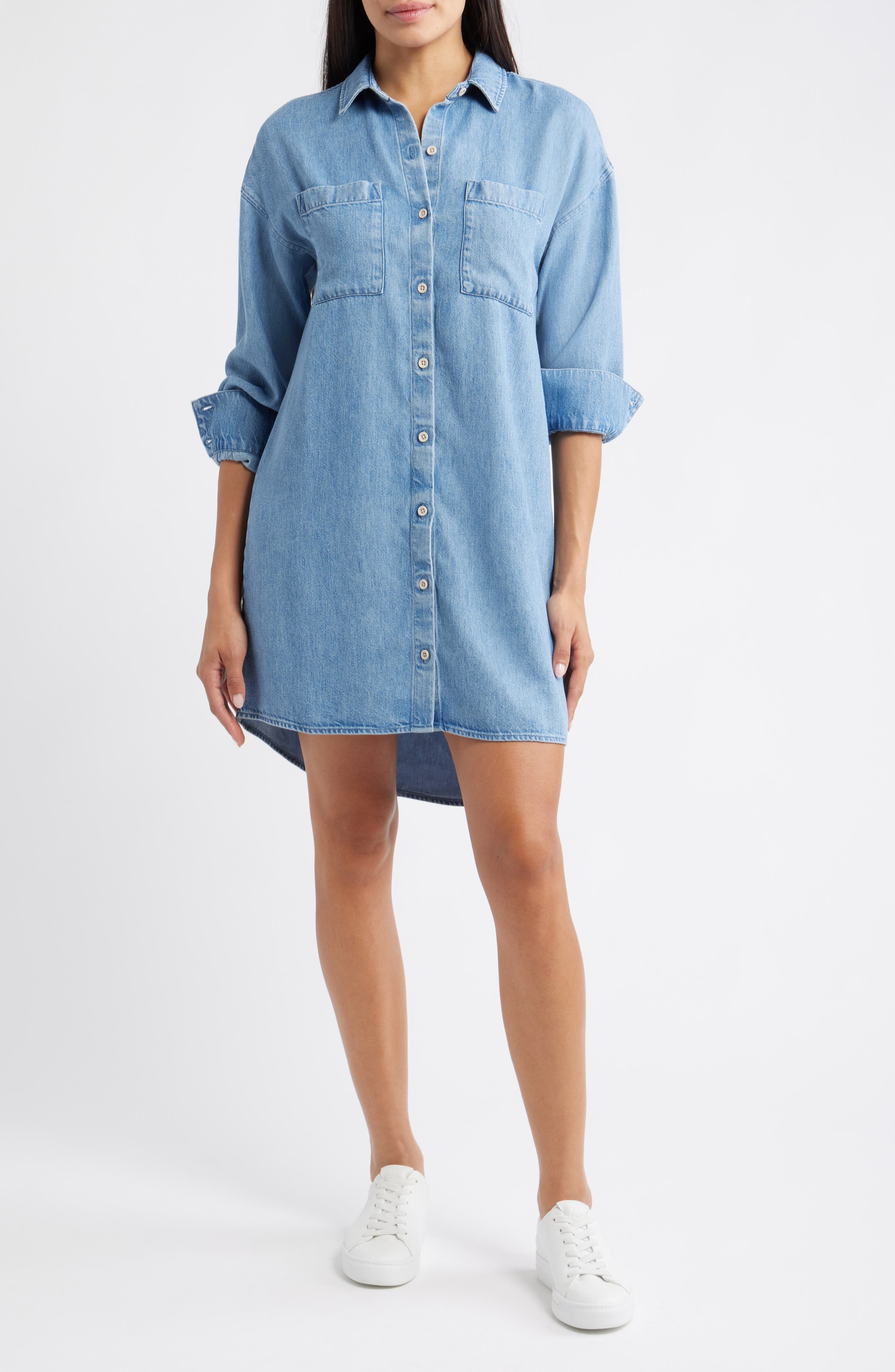 Cloth & Stone Long Sleeve Denim Button-Up Shirtdress