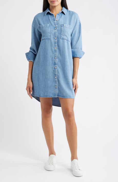 Cloth & Stone Long Sleeve Denim Button-Up Shirtdress