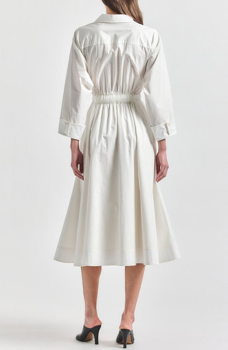 Derek Lam 10 Crosby Scarlett Poplin Midi Shirtdress, Alternate, color, White