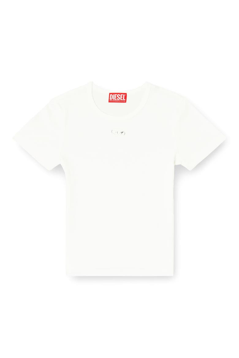 T-Ele-Long-OD Metallic Oval D Cutout Rib T-Shirt, Alternate, color, OFF/ WHITE