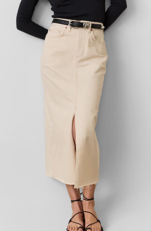 Marine Layer Fawn Denim Midi Skirt In Natural