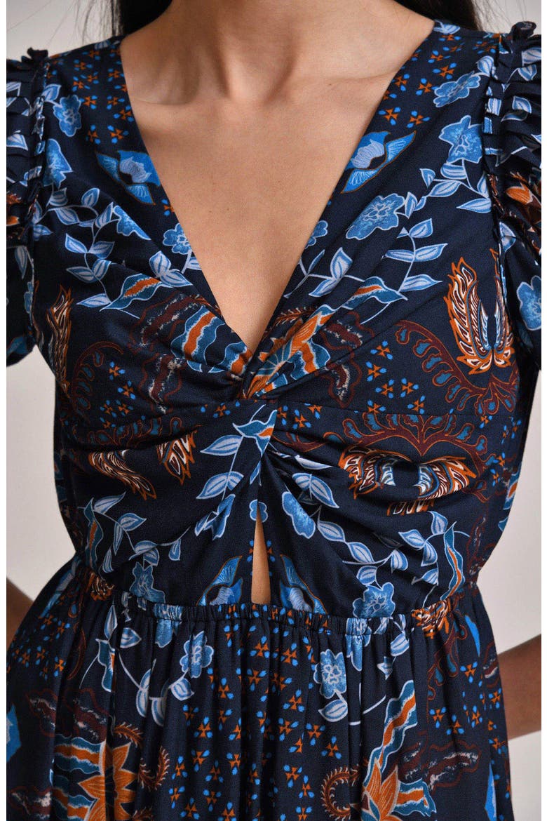 Flavian Printed Maxi Dress, Alternate, color, BLUE