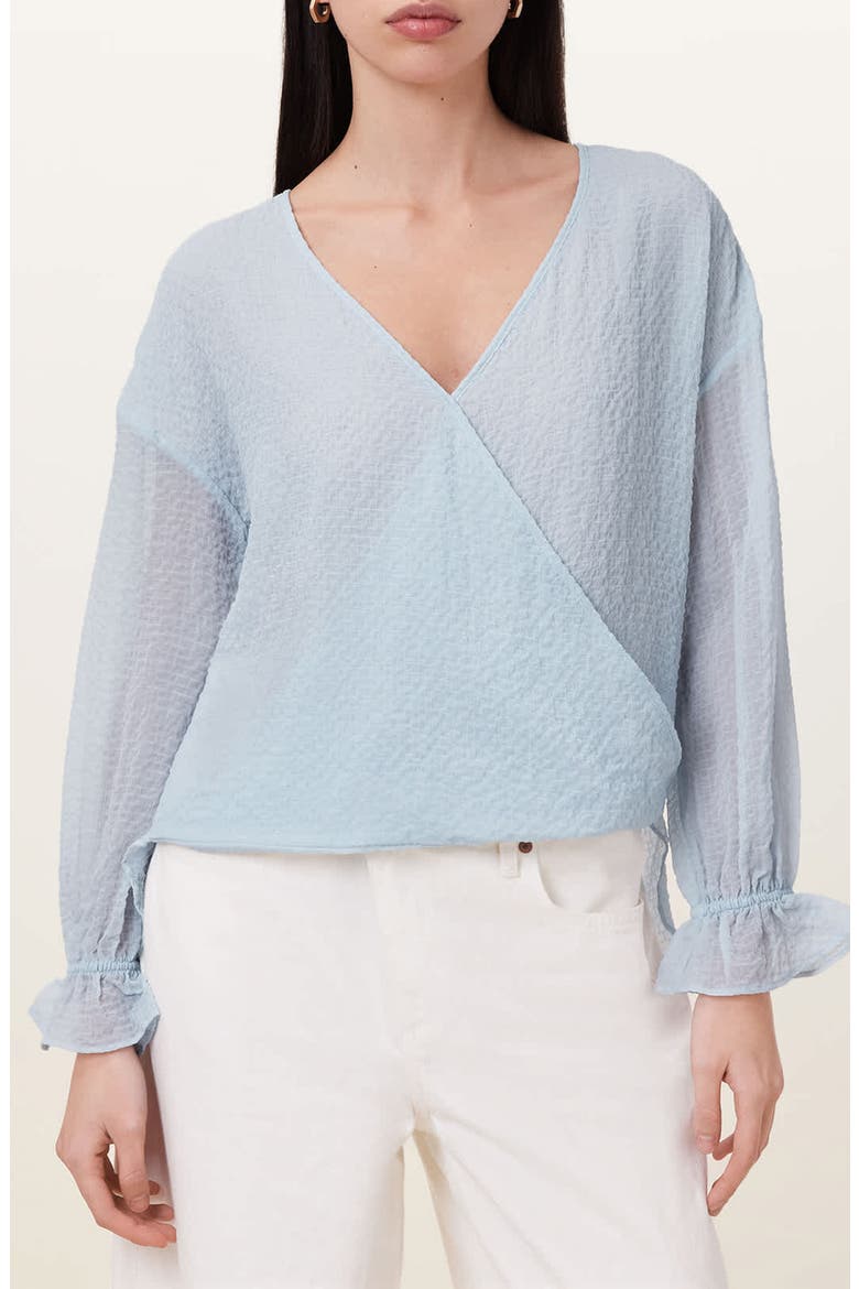 Penny Textured Top, Main, color, PLEIN AIR BLUE