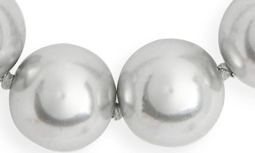 Kenneth Jay Lane Light Grey Faux Pearl Necklace In Metallic