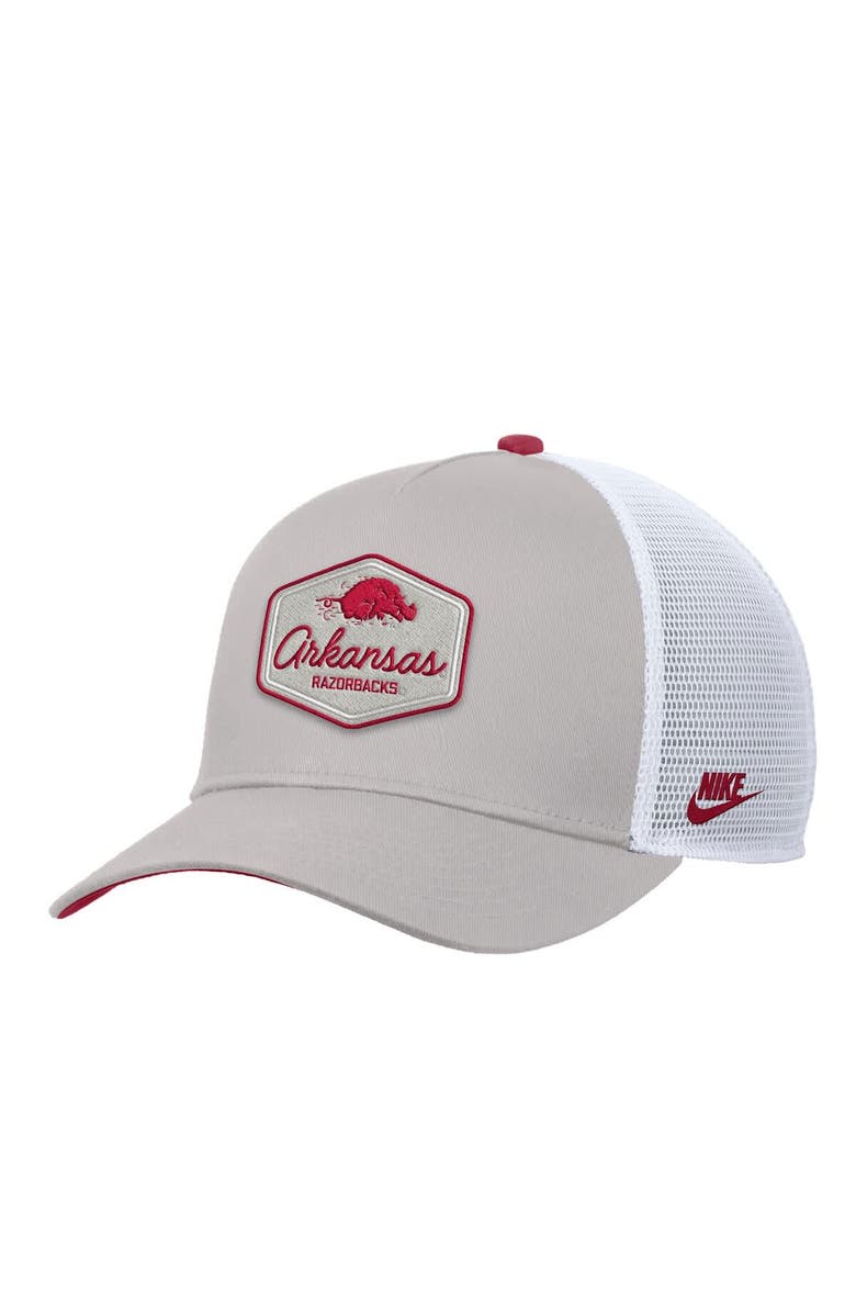 Nike Men's Nike Pewter Arkansas Razorbacks Rise Vintage Adjustable Trucker Hat, Main, color, 