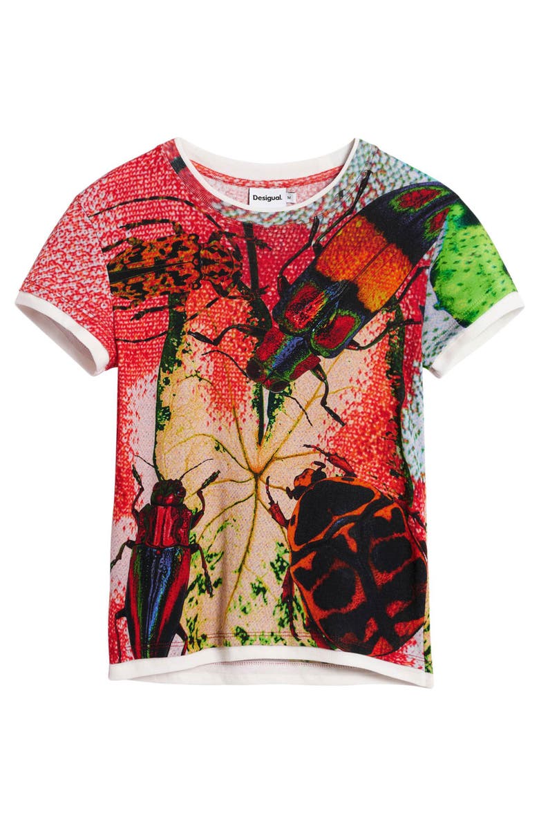 Desigual Beetle Cotton Graphic T-Shirt, Alternate, color, Red Multi