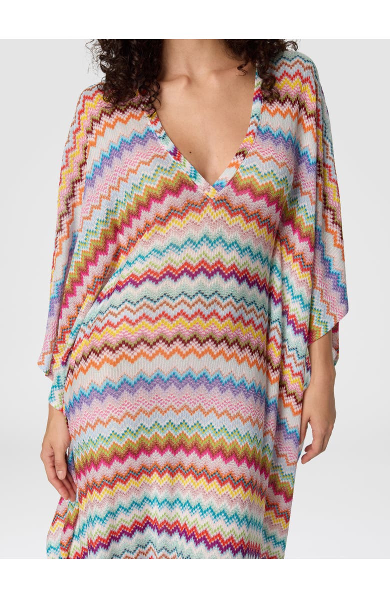 Missoni Long Caftan Cover-up With Micro Pixel-effect Zigzag Pattern, Alternate, color, Multicoloured