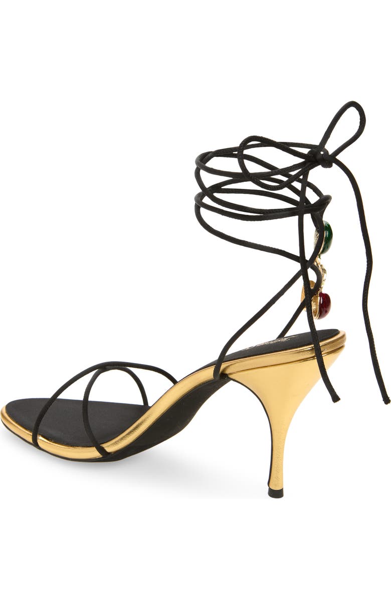 Jeffrey Campbell Georja Ankle Strap Sandal, Alternate, color, Black Satin Cherry