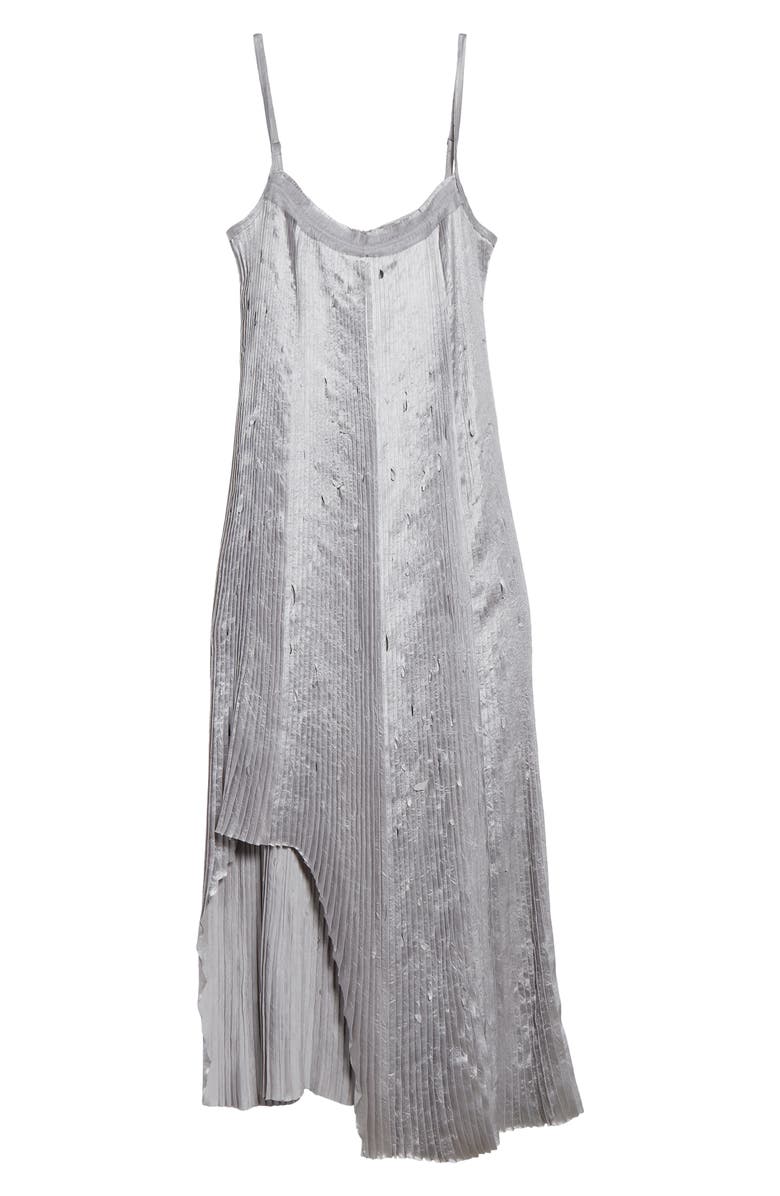 Jason Wu Collection Pleated Crinkled Satin Slipdress, Alternate, color, 
