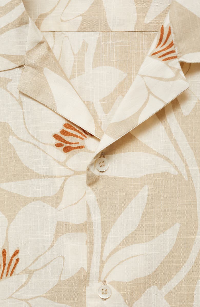 MANGO Floral Cotton Camp Shirt, Alternate, color, 