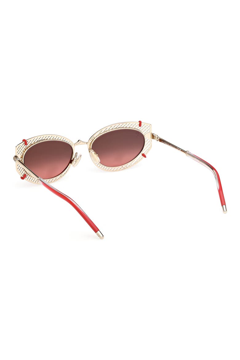 54mm Oval Sunglasses, Alternate, color, PALE GOLD / ZEISS SMOKE MIRROR