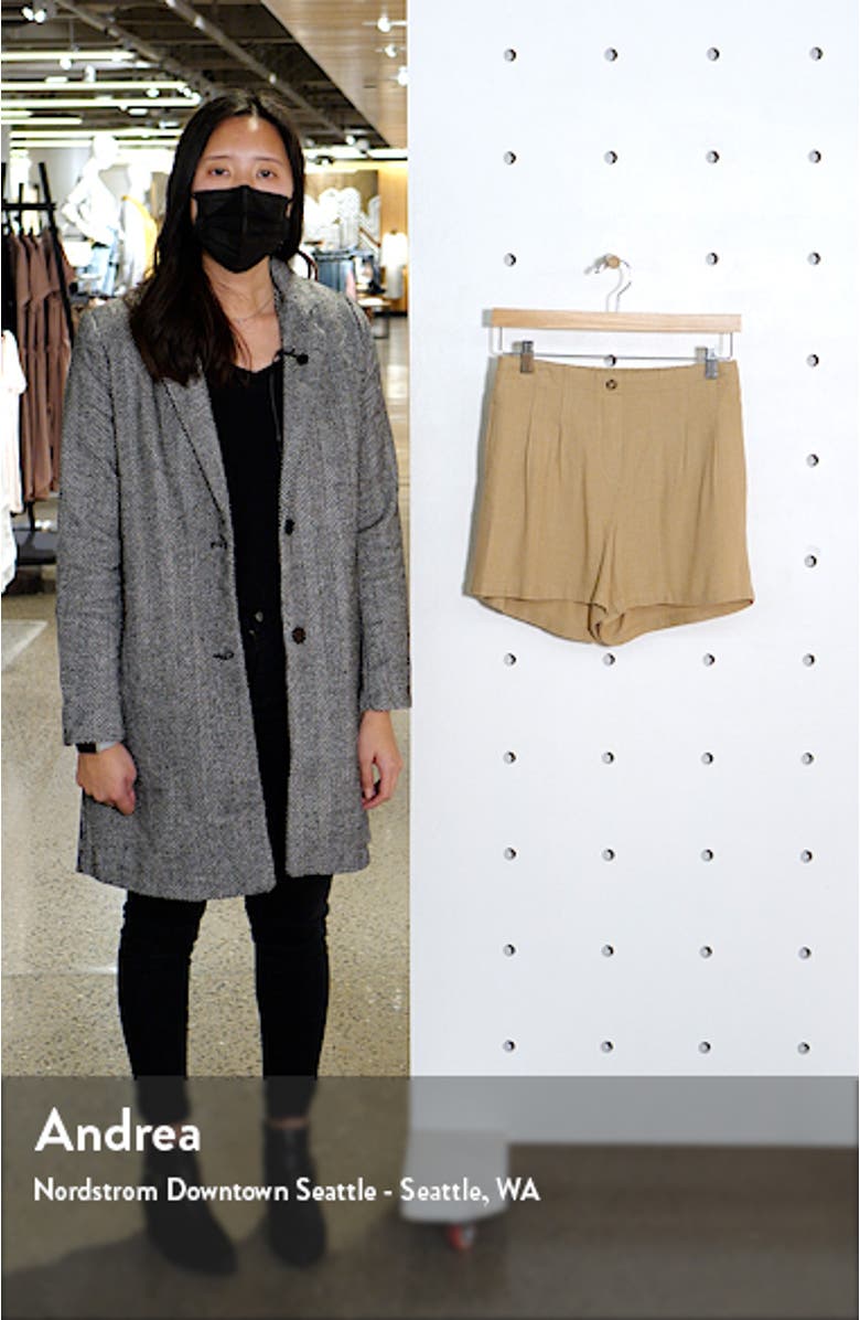 High Waist Linen Blend Shorts, sales video thumbnail