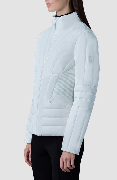 Mackage Alma Smocked Panel Down Jacket In Blue