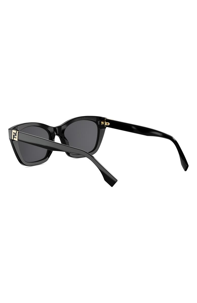 Fendi Forever Fendi 54mm Rectangular Sunglasses, Alternate, color, Shiny Black / Smoke