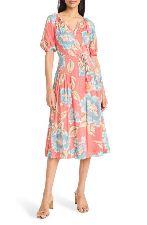 Split Neck Midi Dress