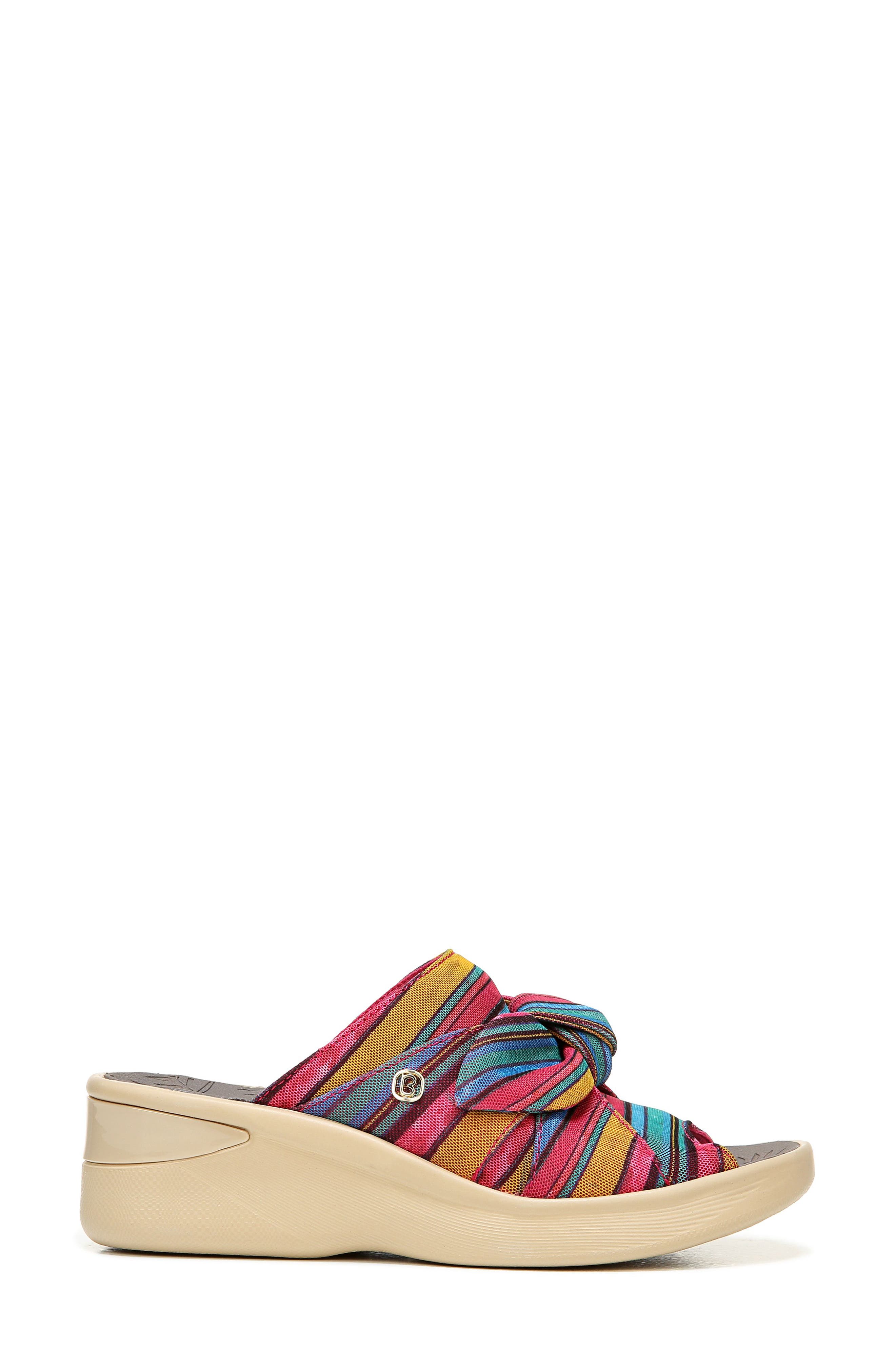 LifeStride Smile Wedge Slide Sandal, Alternate, color, Raspberry Fabric