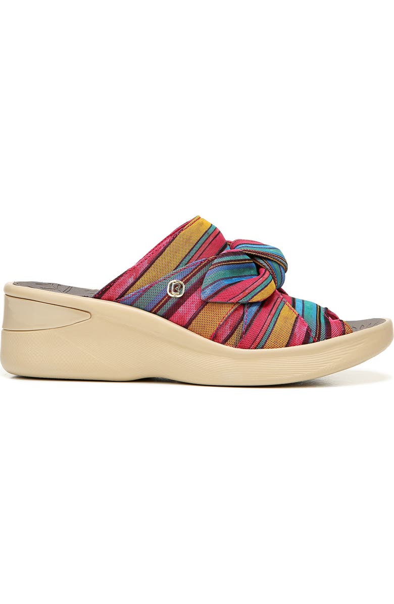 LifeStride Smile Wedge Slide Sandal, Alternate, color, Raspberry Fabric