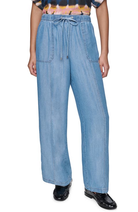 Wide Leg Tencel Lyocell Drawstring Pants