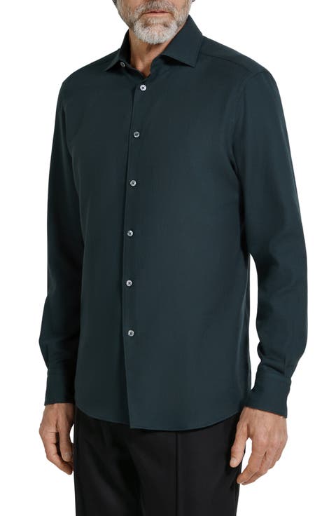 Cashco Cashmere & Cotton Button-Up Shirt