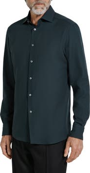 ZEGNA Cashco Cashmere & Cotton Button-Up Shirt