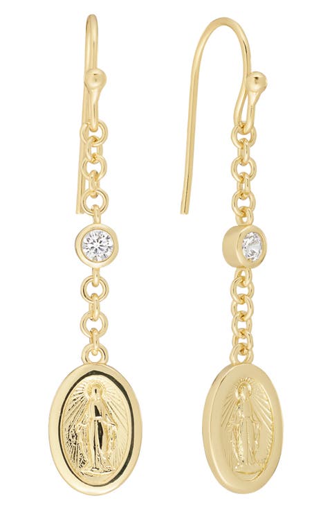 Virgin Mary Drop Earrings