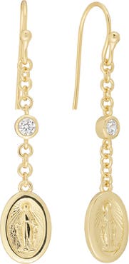 ATHRA LUXE Virgin Mary Drop Earrings