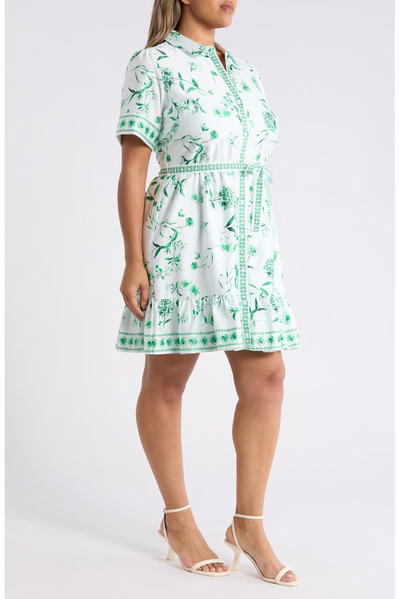 Floral Stretch Cotton Shirtdress, Alternate, color, VIBRANT KELLY
