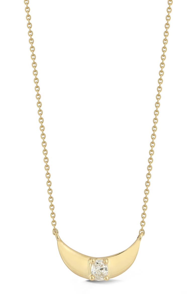 Mikaela Estelle Diamond Crescent Pendant Necklace, Main, color, YELLOW GOLD