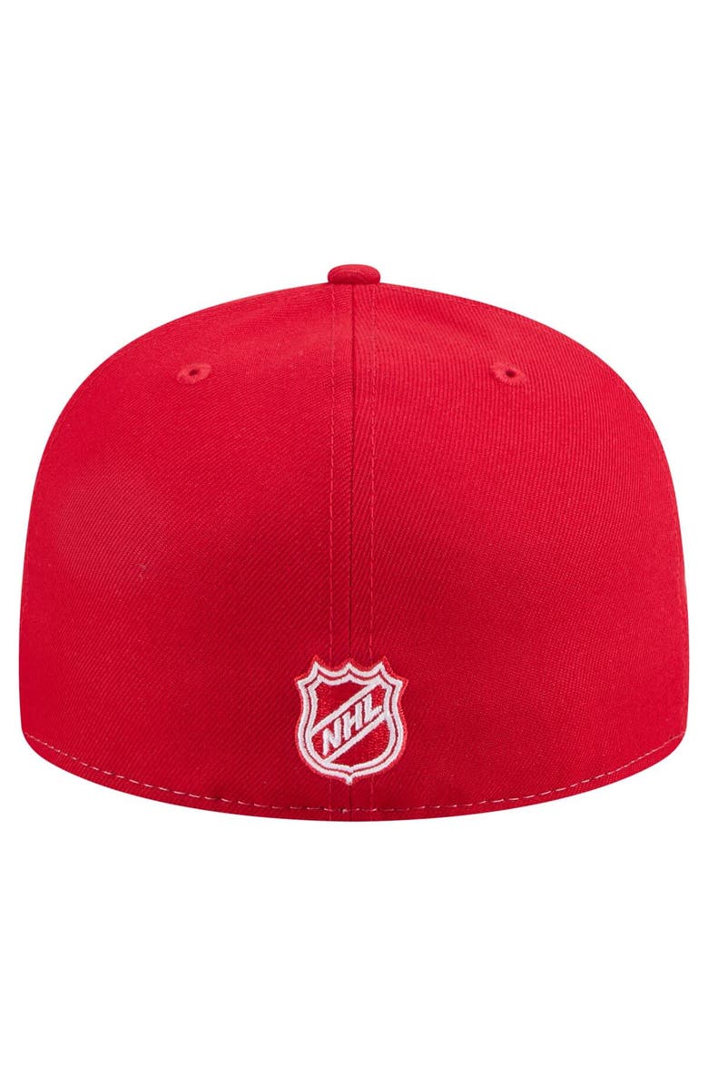 New Era Men's New Era White/Red Detroit Red Wings Repeat Two-Tone 59FIFTY Fitted Hat, Alternate, color, White