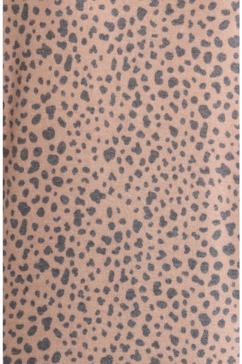 Brushed Animal Print Long Sleeve Crewneck Top, Alternate, color, BLUSH/ CHARCOAL