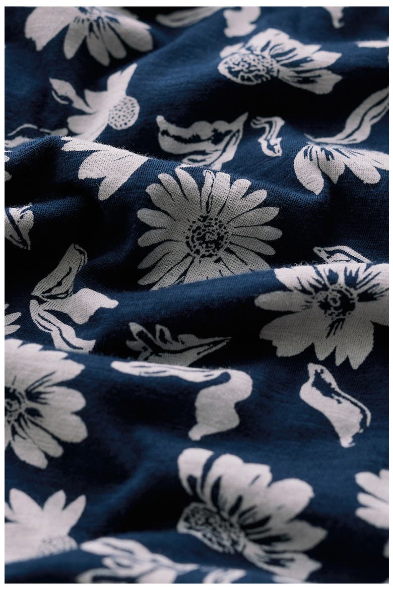 Enor Floral Print Organic Cotton Fit & Flare Midi Dress, Alternate, color, FLORAL LAWN SEA CAVE