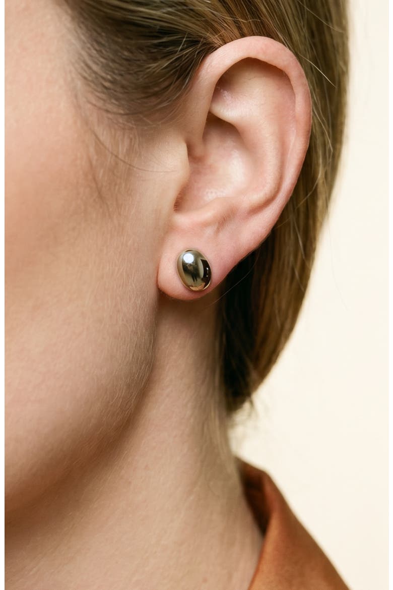 Oval Stud Earrings, Alternate, color, SILVER