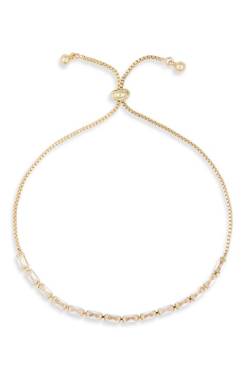 Lupita Baguette Cubic Zirconia Bolo Bracelet