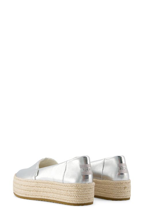 Toms Valencia Platform Espadrille In Silver