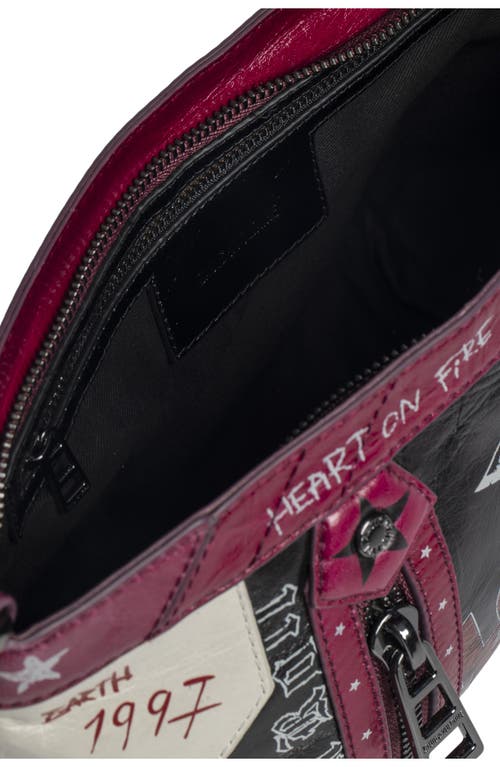 Zadig & Voltaire Sunny Moody Punk Graphic-print Cross Body Bag In Black